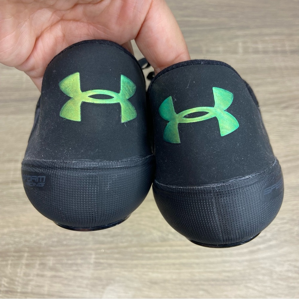 Under Armour Black Green Speedfrom Sprint 2 Track Spikes Sneaker Size 10 NWOT - Picture 5 of 9